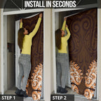 New Zealand Ta Moko Door Cover Aotearoa Maori Chest Tattoo Orange