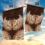 New Zealand Ta Moko Garden Flag Aotearoa Maori Chest Tattoo Orange