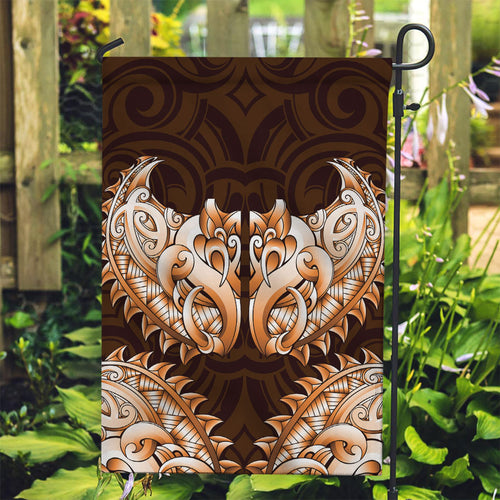New Zealand Ta Moko Garden Flag Aotearoa Maori Chest Tattoo Orange