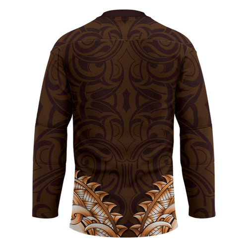 New Zealand Ta Moko Hockey Jersey Aotearoa Maori Chest Tattoo Orange