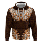 New Zealand Ta Moko Hoodie Aotearoa Maori Chest Tattoo Orange