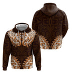 New Zealand Ta Moko Hoodie Aotearoa Maori Chest Tattoo Orange