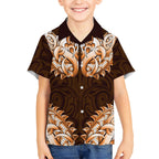 New Zealand Ta Moko Kid Hawaiian Shirt Aotearoa Maori Chest Tattoo Orange