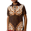 New Zealand Ta Moko Kid Polo Shirt Aotearoa Maori Chest Tattoo Orange