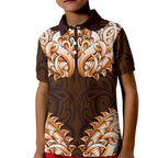 New Zealand Ta Moko Kid Polo Shirt Aotearoa Maori Chest Tattoo Orange