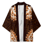 New Zealand Ta Moko Kimono Aotearoa Maori Chest Tattoo Orange