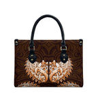 New Zealand Ta Moko Leather Bag Aotearoa Maori Chest Tattoo Orange