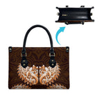 New Zealand Ta Moko Leather Bag Aotearoa Maori Chest Tattoo Orange