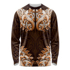 New Zealand Ta Moko Long Sleeve Shirt Aotearoa Maori Chest Tattoo Orange