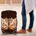 New Zealand Ta Moko Luggage Cover Aotearoa Maori Chest Tattoo Orange