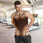New Zealand Ta Moko Men Tank Top Aotearoa Maori Chest Tattoo Orange