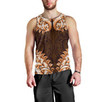 New Zealand Ta Moko Men Tank Top Aotearoa Maori Chest Tattoo Orange