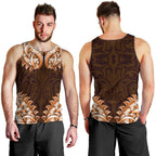 New Zealand Ta Moko Men Tank Top Aotearoa Maori Chest Tattoo Orange