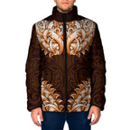 New Zealand Ta Moko Padded Jacket Aotearoa Maori Chest Tattoo Orange