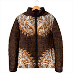 New Zealand Ta Moko Padded Jacket Aotearoa Maori Chest Tattoo Orange