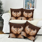 New Zealand Ta Moko Pillow Cover Aotearoa Maori Chest Tattoo Orange