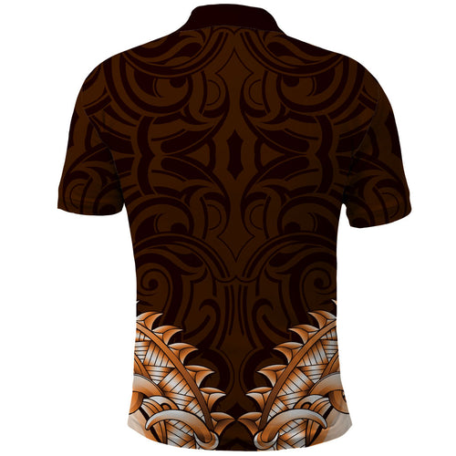 New Zealand Ta Moko Polo Shirt Aotearoa Maori Chest Tattoo Orange