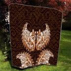New Zealand Ta Moko Quilt Aotearoa Maori Chest Tattoo Orange