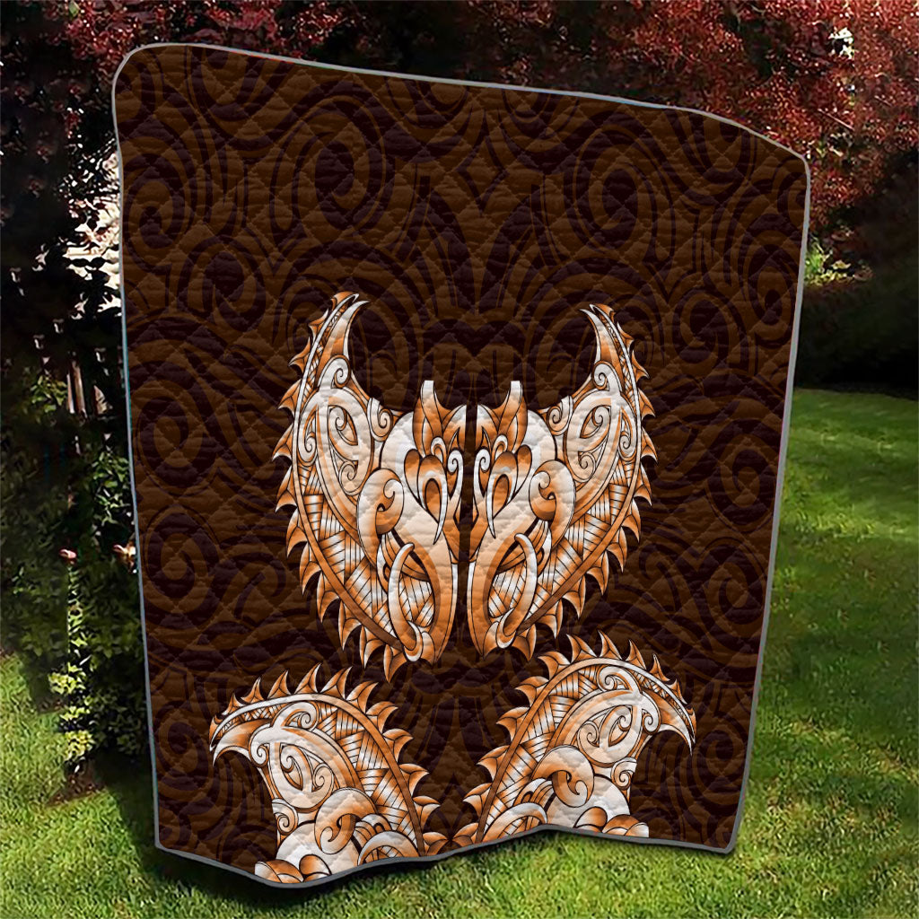 New Zealand Ta Moko Quilt Aotearoa Maori Chest Tattoo Orange