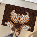 New Zealand Ta Moko Rubber Doormat Aotearoa Maori Chest Tattoo Orange