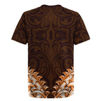 New Zealand Ta Moko Rugby Jersey Aotearoa Maori Chest Tattoo Orange