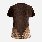 New Zealand Ta Moko Scrub Top Aotearoa Maori Chest Tattoo Orange