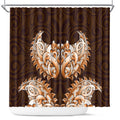 New Zealand Ta Moko Shower Curtain Aotearoa Maori Chest Tattoo Orange