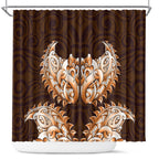 New Zealand Ta Moko Shower Curtain Aotearoa Maori Chest Tattoo Orange