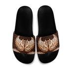 New Zealand Ta Moko Slide Sandals Aotearoa Maori Chest Tattoo Orange