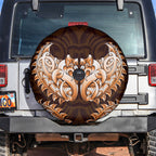 New Zealand Ta Moko Spare Tire Cover Aotearoa Maori Chest Tattoo Orange