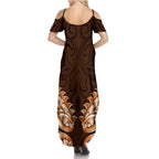 New Zealand Ta Moko Summer Maxi Dress Aotearoa Maori Chest Tattoo Orange