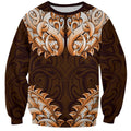 New Zealand Ta Moko Sweatshirt Aotearoa Maori Chest Tattoo Orange