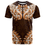 New Zealand Ta Moko T Shirt Aotearoa Maori Chest Tattoo Orange
