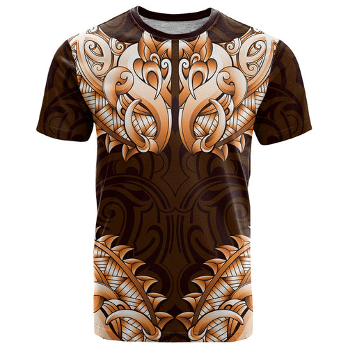 New Zealand Ta Moko T Shirt Aotearoa Maori Chest Tattoo Orange