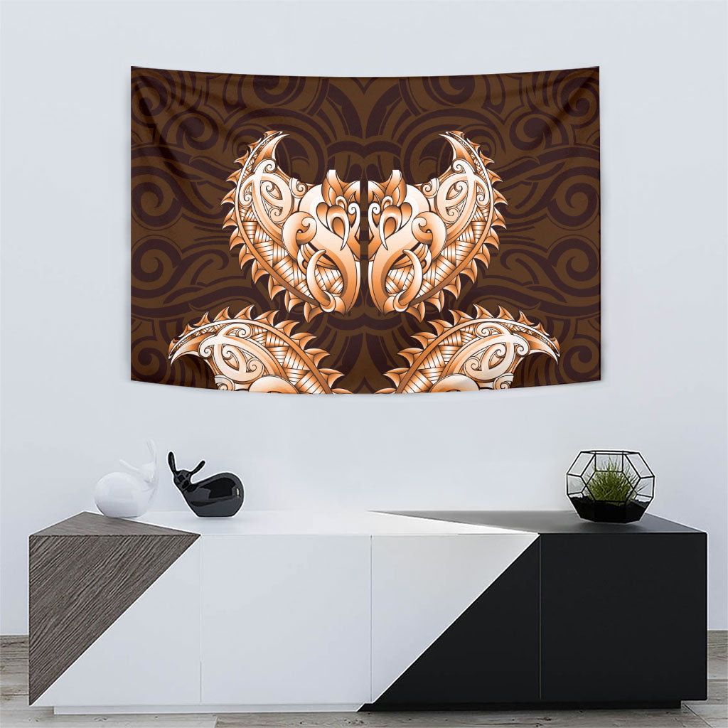 New Zealand Ta Moko Tapestry Aotearoa Maori Chest Tattoo Orange