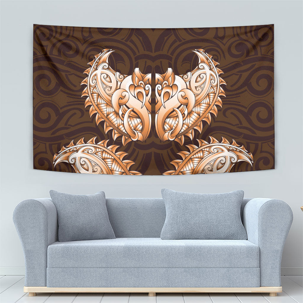 New Zealand Ta Moko Tapestry Aotearoa Maori Chest Tattoo Orange