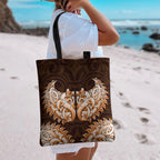 New Zealand Ta Moko Tote Bag Aotearoa Maori Chest Tattoo Orange