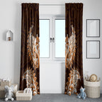 New Zealand Ta Moko Window Curtain Aotearoa Maori Chest Tattoo Orange