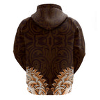 New Zealand Ta Moko Zip Hoodie Aotearoa Maori Chest Tattoo Orange