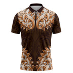 New Zealand Ta Moko Zipper Polo Shirt Aotearoa Maori Chest Tattoo Orange