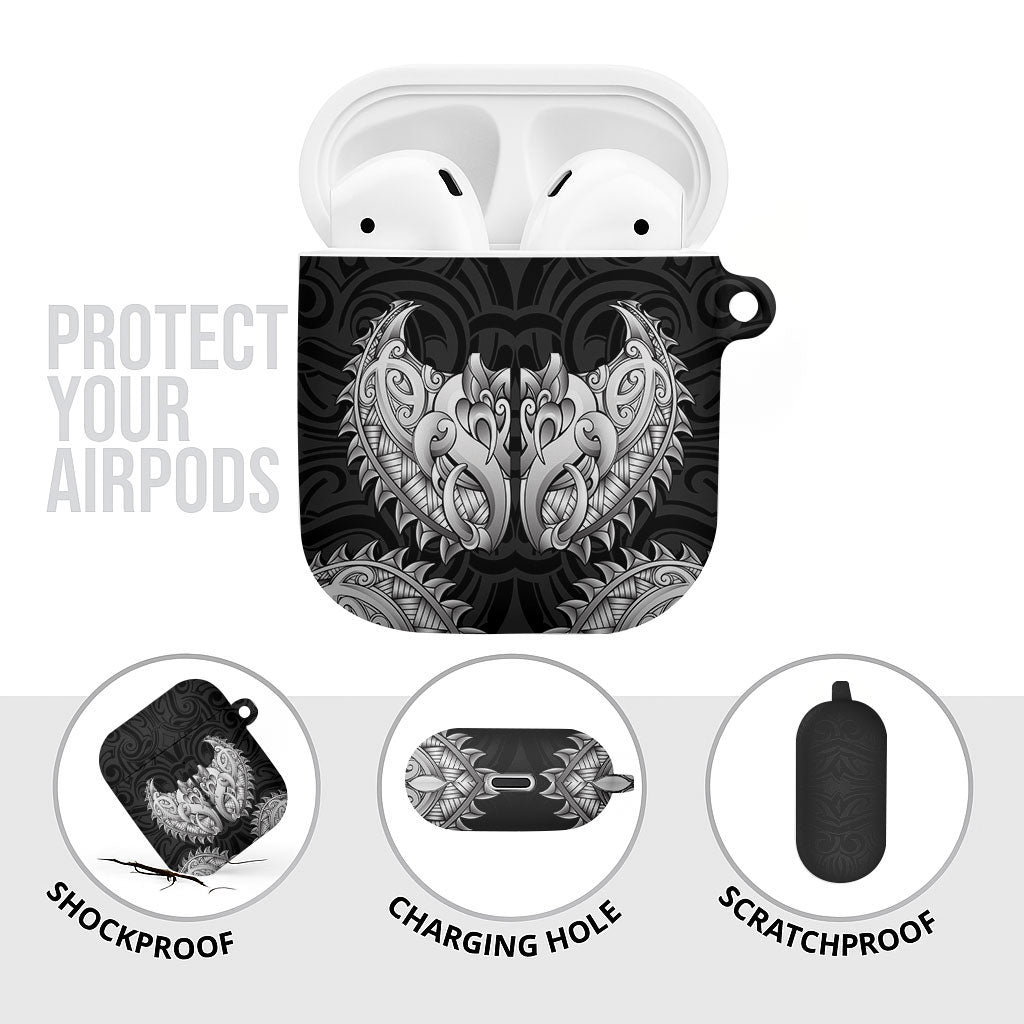 New Zealand Ta Moko AirPods Case Aotearoa Maori Chest Tattoo Black