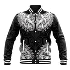 New Zealand Ta Moko Baseball Jacket Aotearoa Maori Chest Tattoo Black