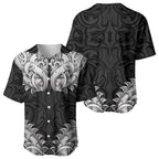New Zealand Ta Moko Baseball Jersey Aotearoa Maori Chest Tattoo Black