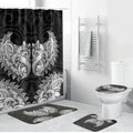 New Zealand Ta Moko Bathroom Set Aotearoa Maori Chest Tattoo Black