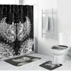 New Zealand Ta Moko Bathroom Set Aotearoa Maori Chest Tattoo Black