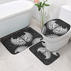New Zealand Ta Moko Bathroom Set Aotearoa Maori Chest Tattoo Black