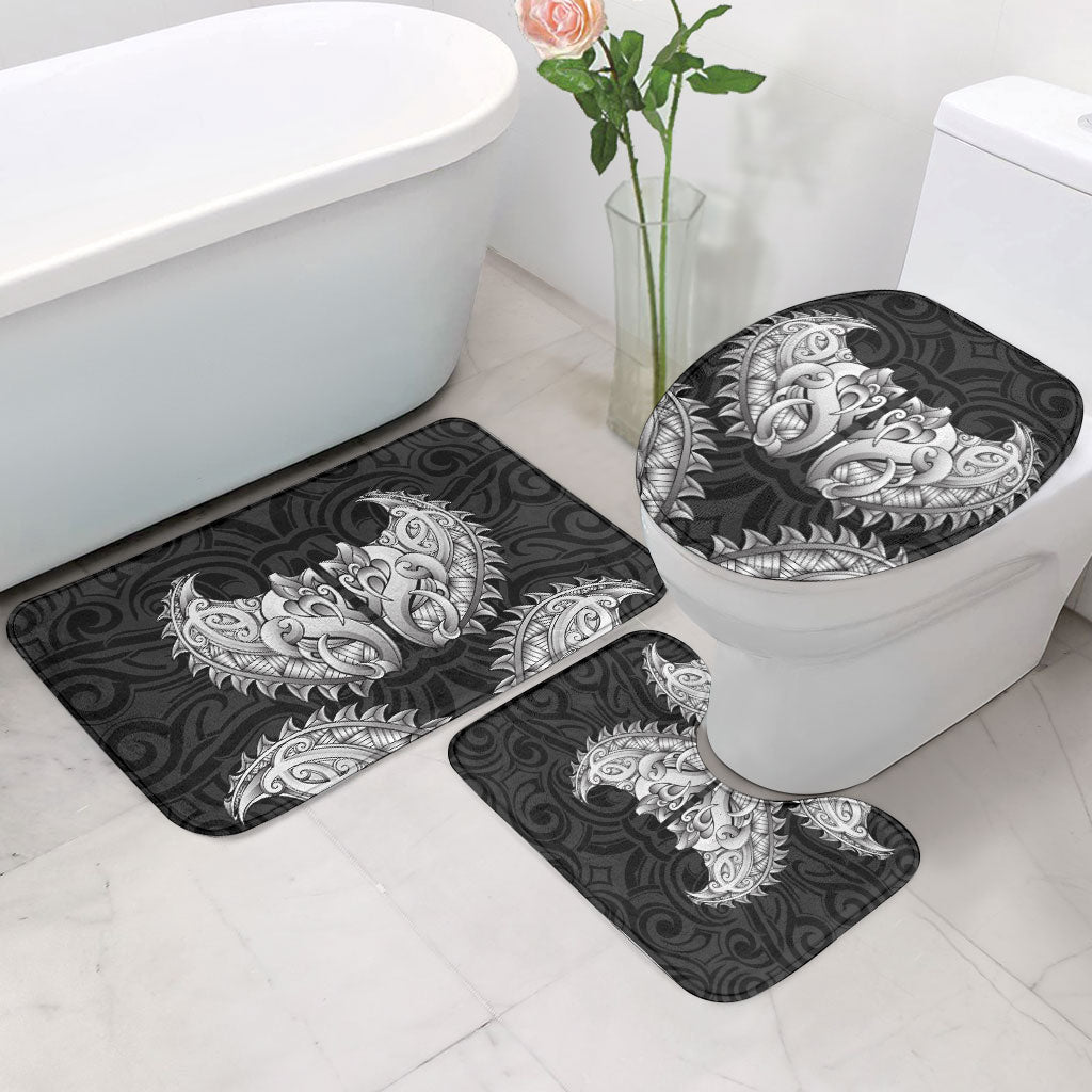 New Zealand Ta Moko Bathroom Set Aotearoa Maori Chest Tattoo Black