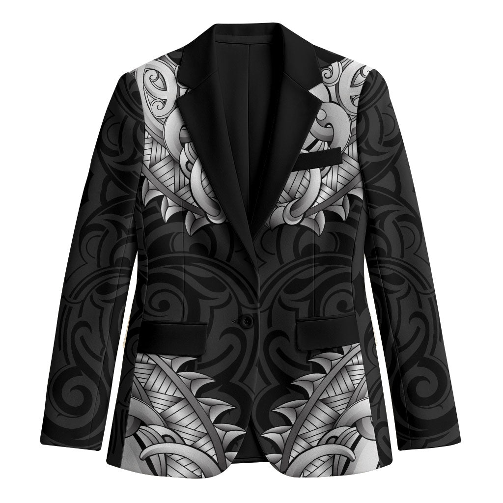 New Zealand Ta Moko Blazer Aotearoa Maori Chest Tattoo Black