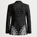 New Zealand Ta Moko Blazer Aotearoa Maori Chest Tattoo Black