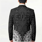 New Zealand Ta Moko Blazer Aotearoa Maori Chest Tattoo Black